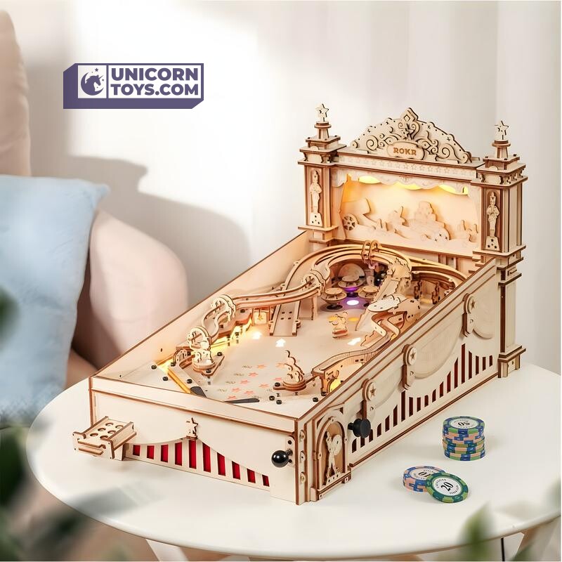 Mechanical Pinball Machine | Robotime ROKR EG01 3D Wooden Puzzle Kit