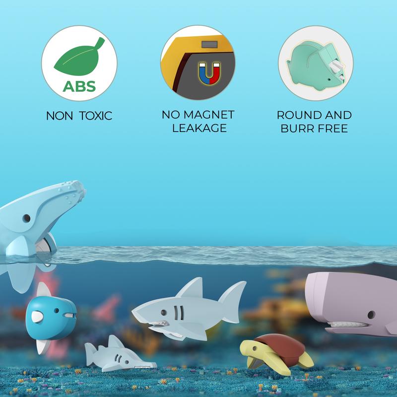 White Shark | Halftoys Magnetic 3D Jigsaw Puzzle Sea Animal Educational Toy for Age 3+