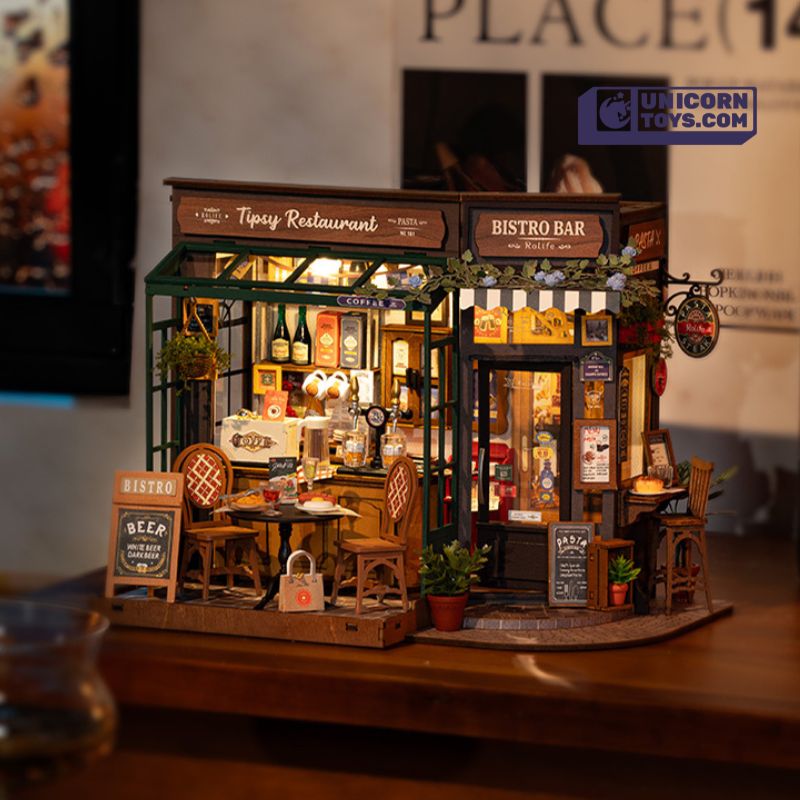 Tipsy Restaurant | Robotime DG167 DIY Dollhouse Miniatures Kit