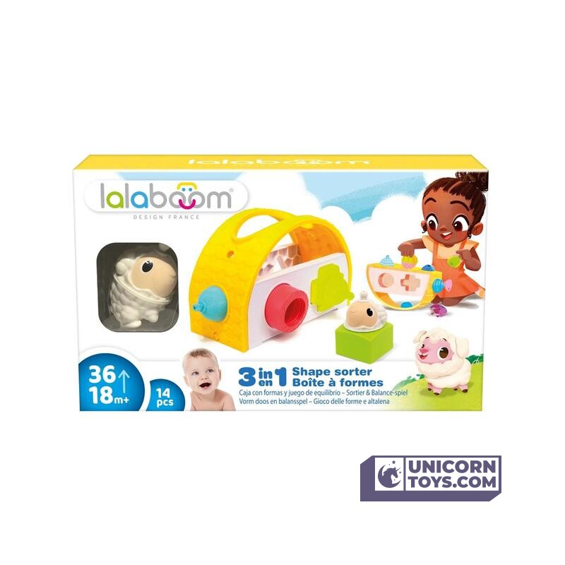 Lalaboom Shape-Sorting Box and Farm Animal Educational Beads BL811 | Evolving Educational Toys for Babies and Children
