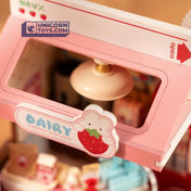 Strawberry Milk Box | Robotime Rolife DS034 DIY Tiny Dollhouse Miniatures Kit