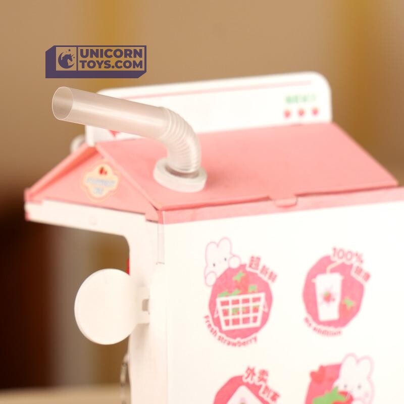 Strawberry Milk Box | Robotime Rolife DS034 DIY Tiny Dollhouse Miniatures Kit