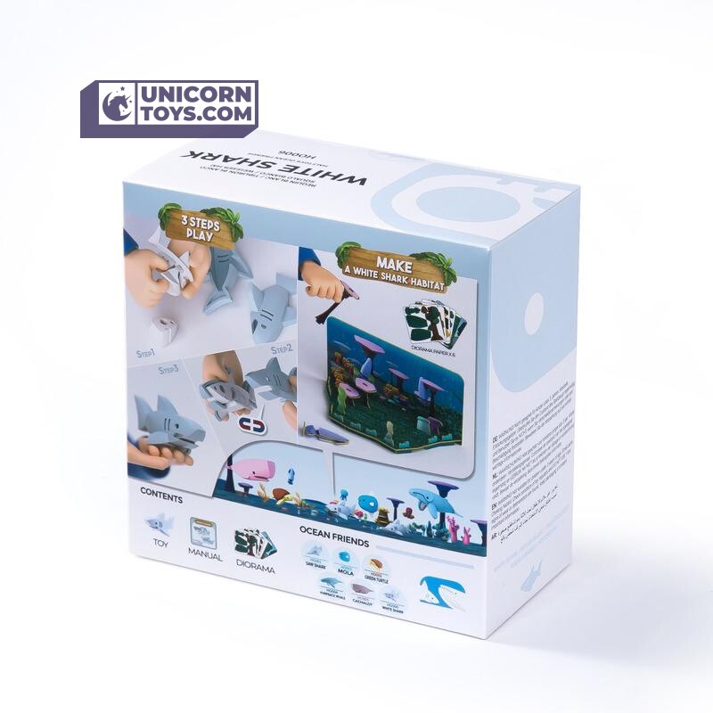 White Shark | Halftoys Magnetic 3D Jigsaw Puzzle Sea Animal Educational Toy for Age 3+