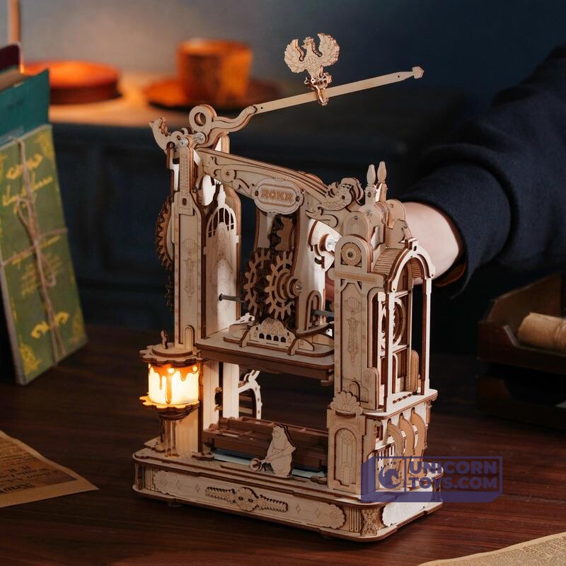 Classic Printing Press | Robotime ROKR LK602 Mechanical Gears Puzzle Kit