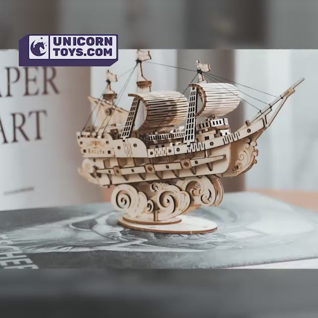 Fishing Ship | ROKR 3D Wooden Puzzle TG308 Wooden Model Ship Hand-Made Craft Gift & Decoration