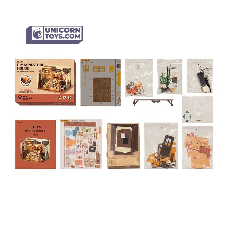 Becka's Baking House | Robotime DG161 DIY Dollhouse Miniatures Kit