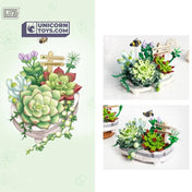Potted Succulent Plants | LOZ 1660 Mini Block Eternal Plant Pot Set for Ages 10+