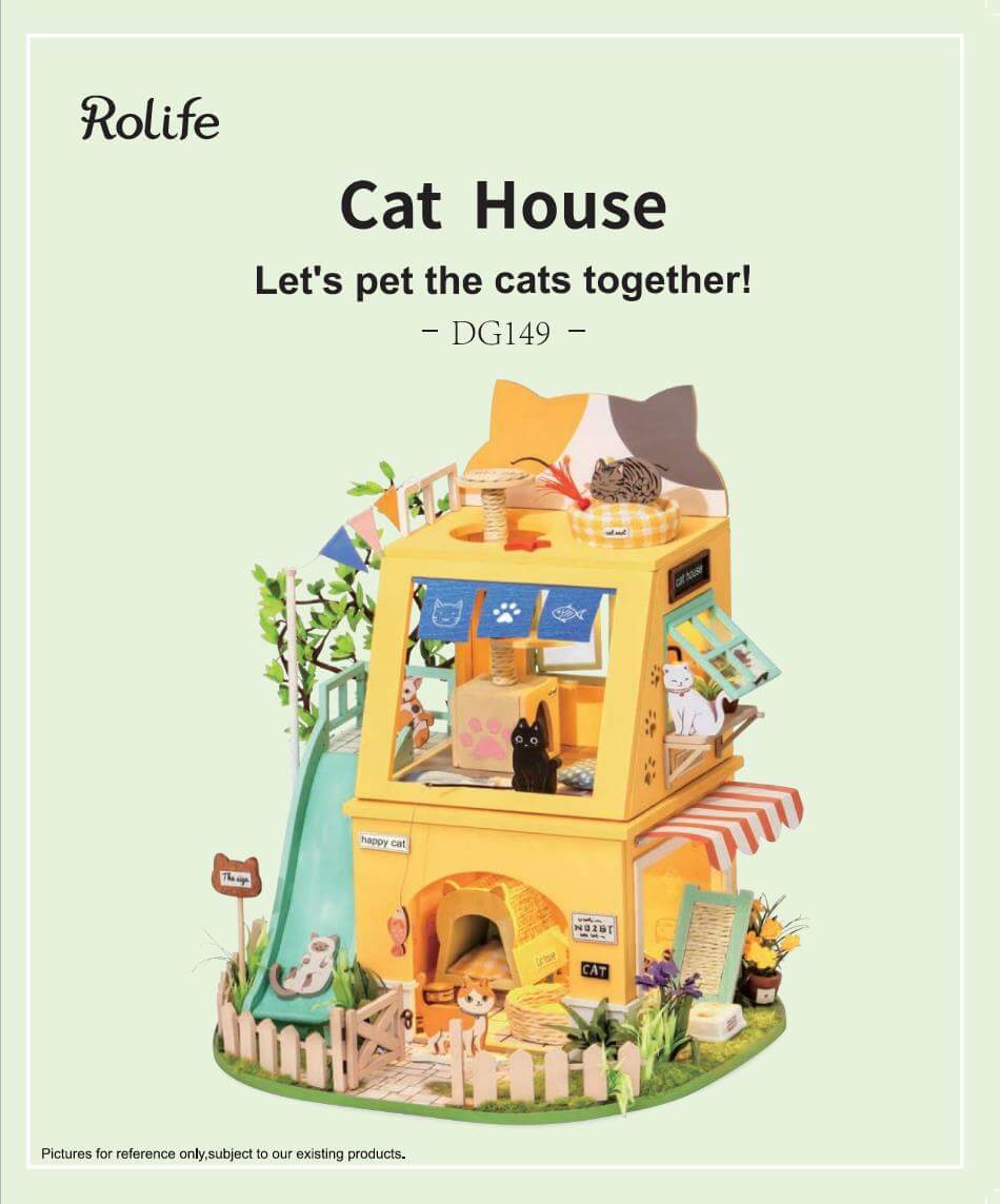 Canada Robotime Cat House Miniature Dollhouse DG149 Manual