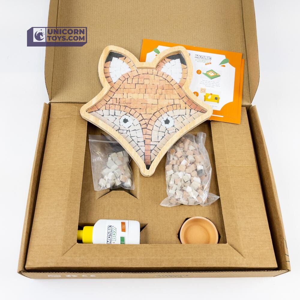 Fox Face Mosaic Box | Natural Stone Mosaic Art DIY Kit
