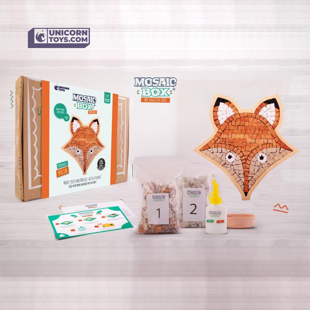 Fox Face Mosaic Box | Natural Stone Mosaic Art DIY Kit