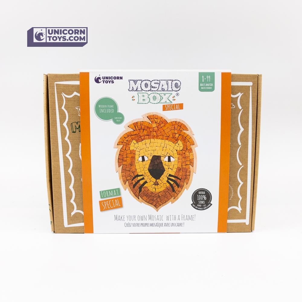 Lion Face Mosaic Box | Natural Stone Mosaic Art DIY Kit