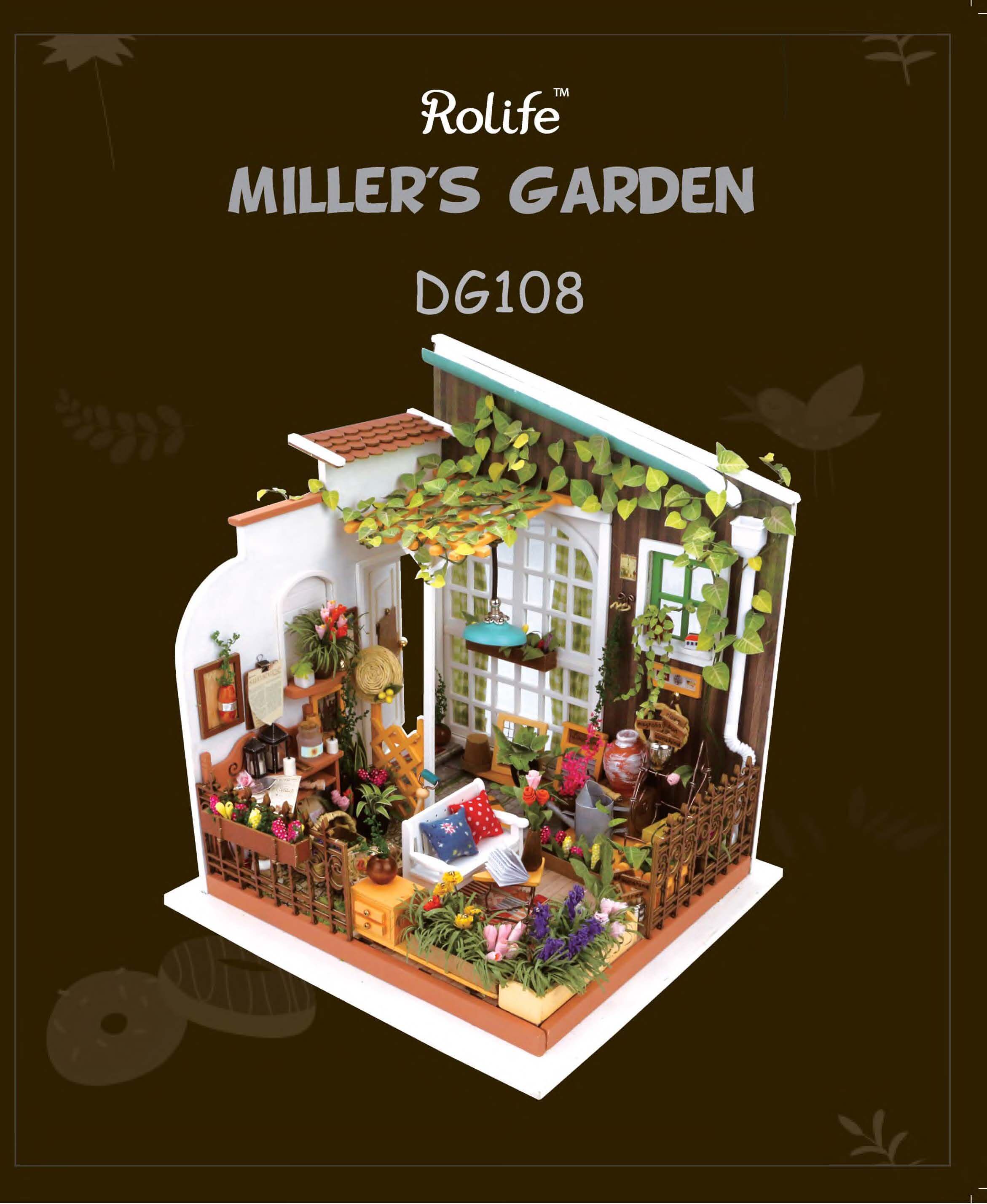 Miller s Garden DG108 Robotime Rolife DIY Miniatures Dollhouse Manual Unicorn Enterprises Corp