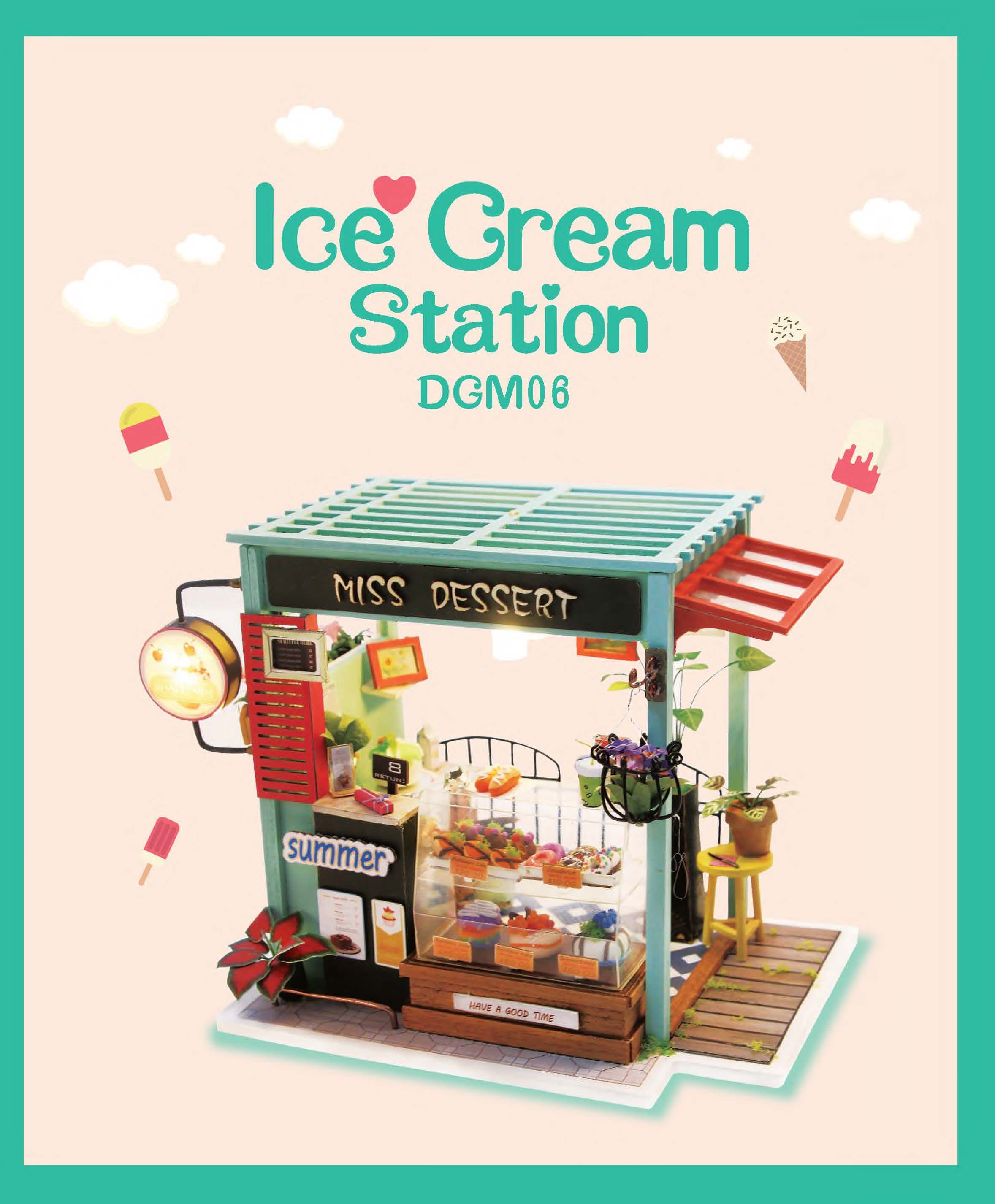 Ice Cream Station DIY Miniature Dollhouse Kit