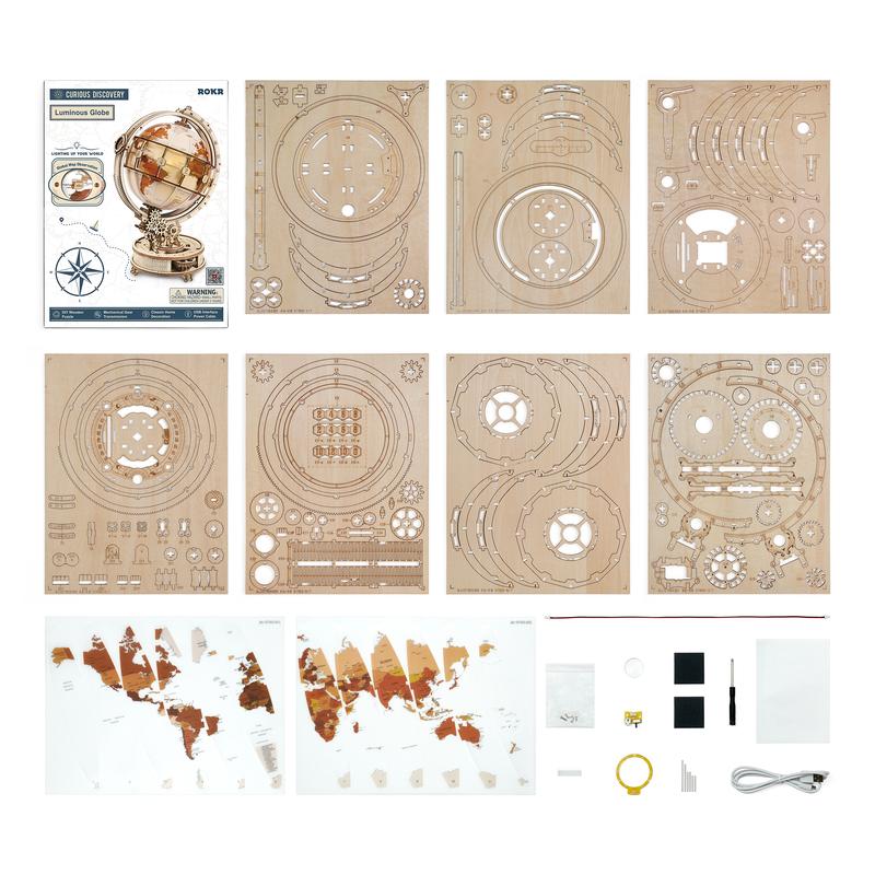 Luminous Globe | Robotime ROKR ST003 Curious Discovery Mechanical Puzzle Kit