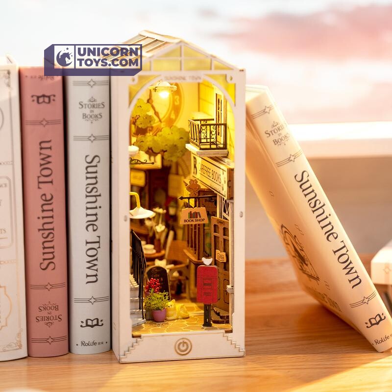 Sunshine Town | Robotime Rolife TGB02 DIY Miniature Book Nook Kit