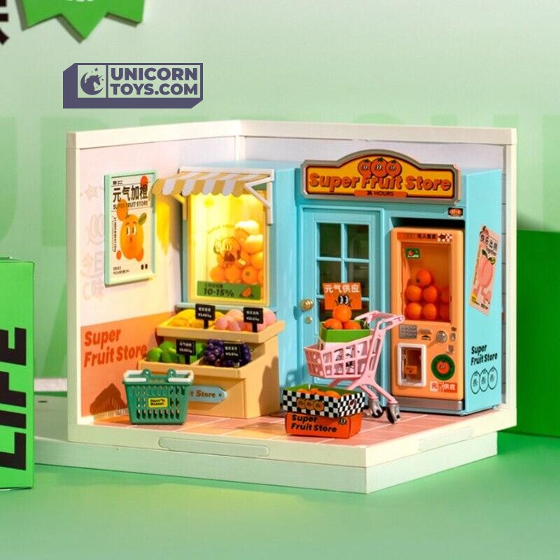 Super Fruit Store | Rolife Super Creator DW003 DIY Stackable Dollhouse Miniatures Kit