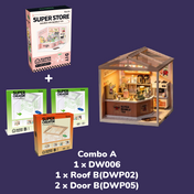 Double Joy Bubble Tea | Rolife Super Creator DW006 DIY Stackable Dollhouse Miniatures Kit