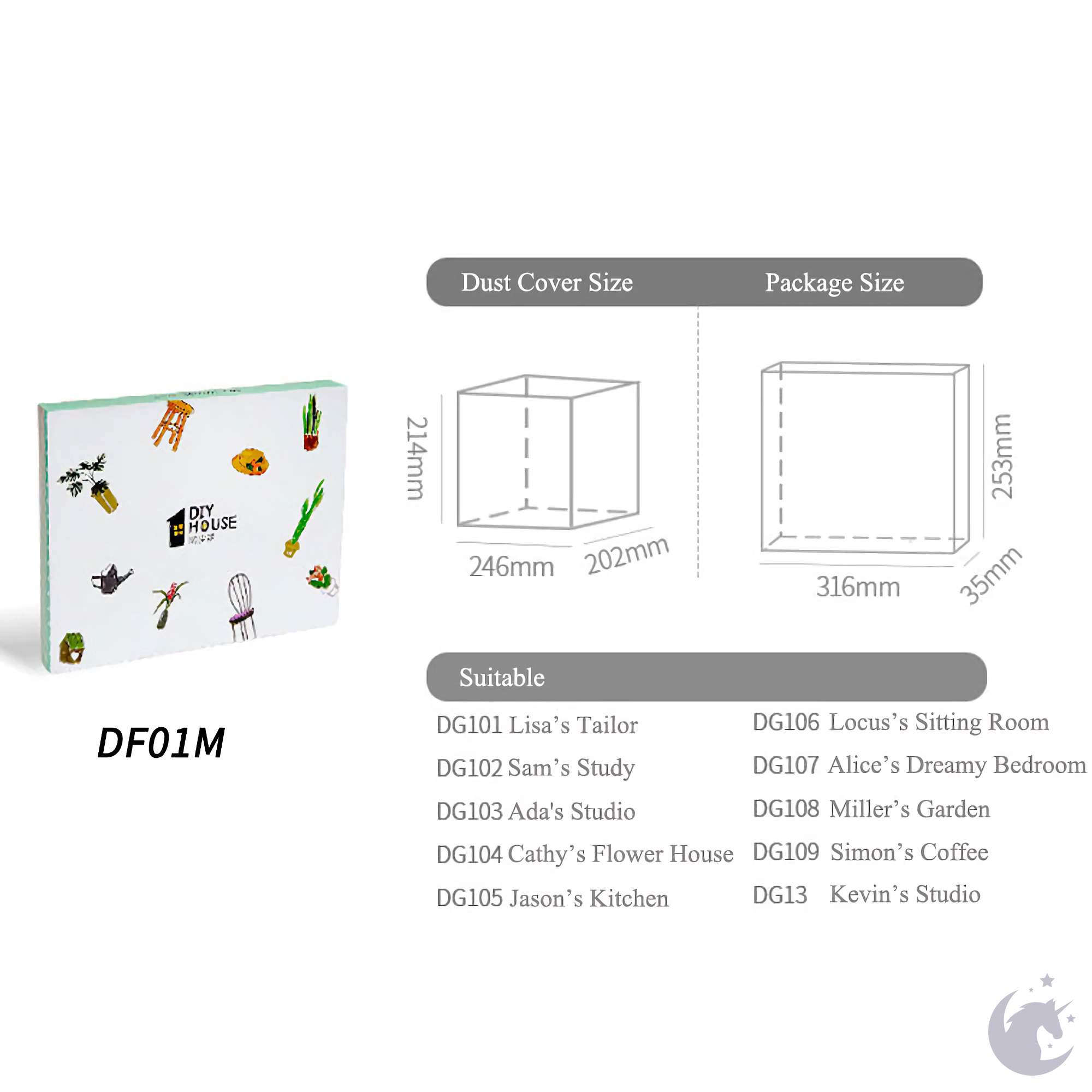 Display Case for Robotime/Rolife DIY Miniatures Dollhouse