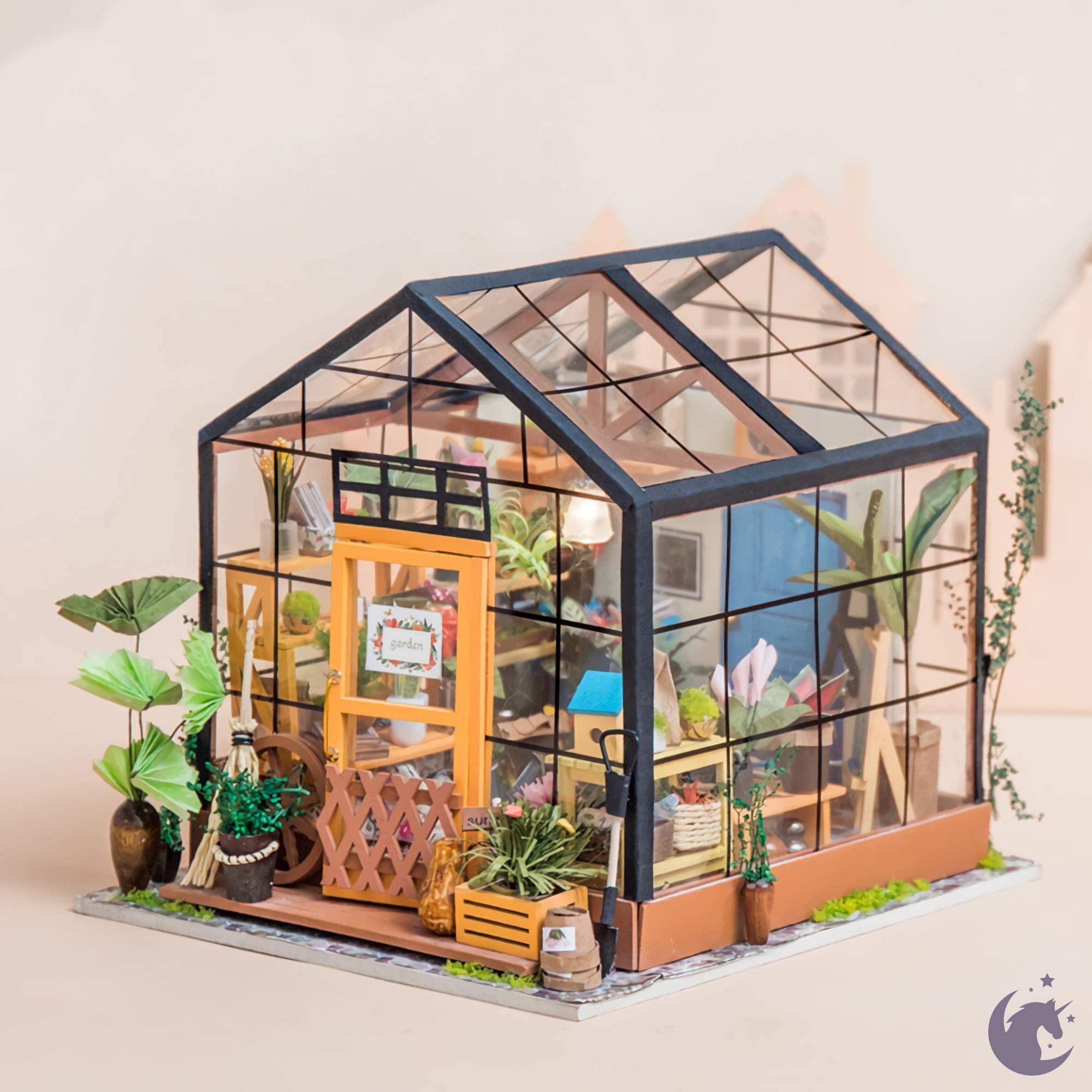 Hands Craft DIY Miniature Dollhouse Kit | Cathy's Flower House - Greenhouse  (DG104)