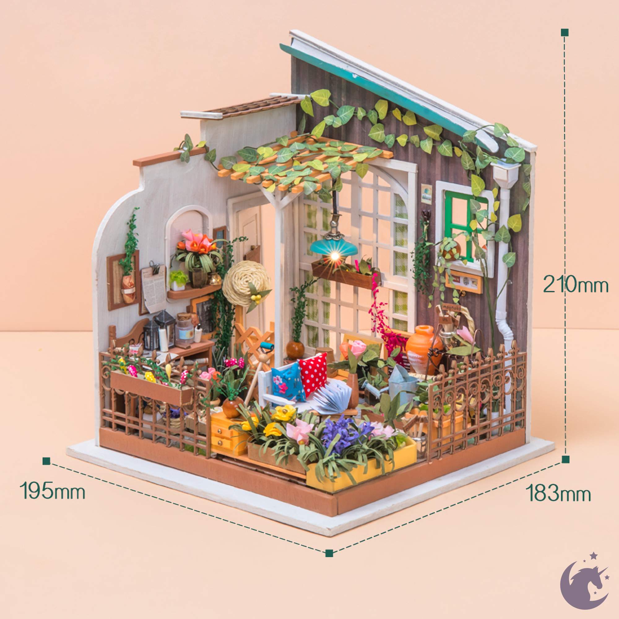 unicorntoys rolife robotime diy miniature dollhouse dg108 Miller's Garden diorama craft kit