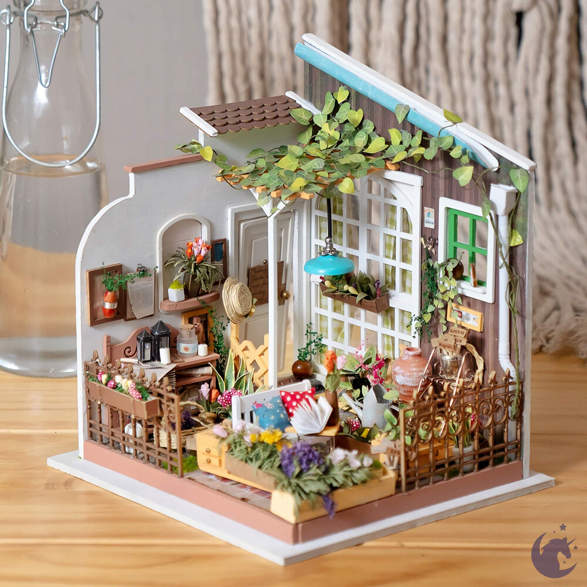 unicorntoys rolife robotime diy miniature dollhouse dg108 Miller's Garden diorama craft kit