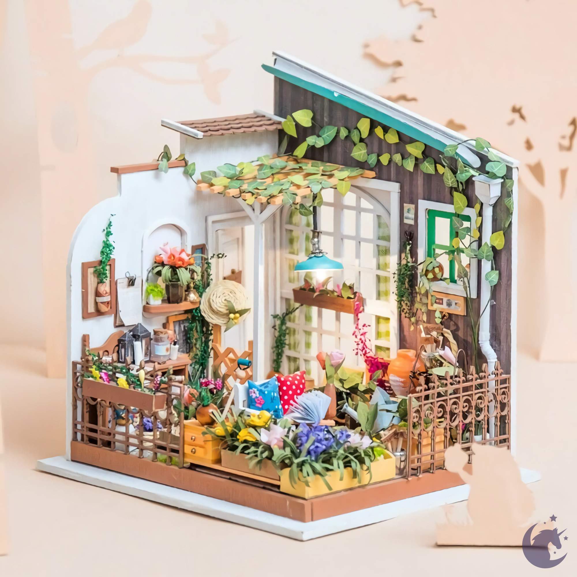 unicorntoys rolife robotime diy miniature dollhouse dg108 Miller's Garden diorama craft kit