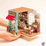 unicorntoys rolife robotime diy miniature dollhouse dg109 simon's coffee diorama craft kit