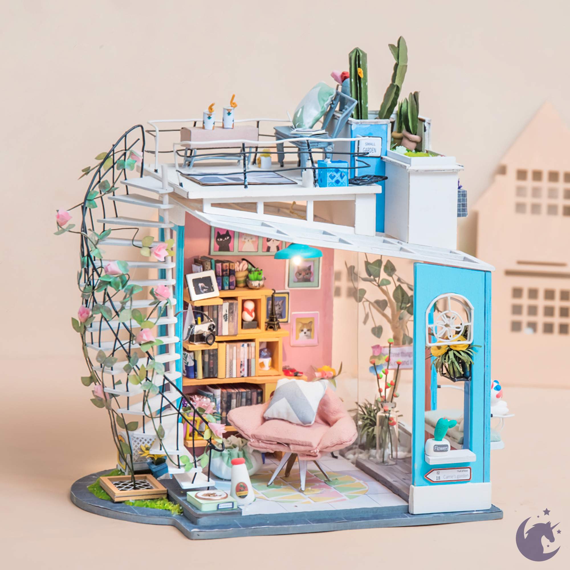 Canada Robotime Rolife Dora s Loft DIY Miniatures Dollhouse Kit
