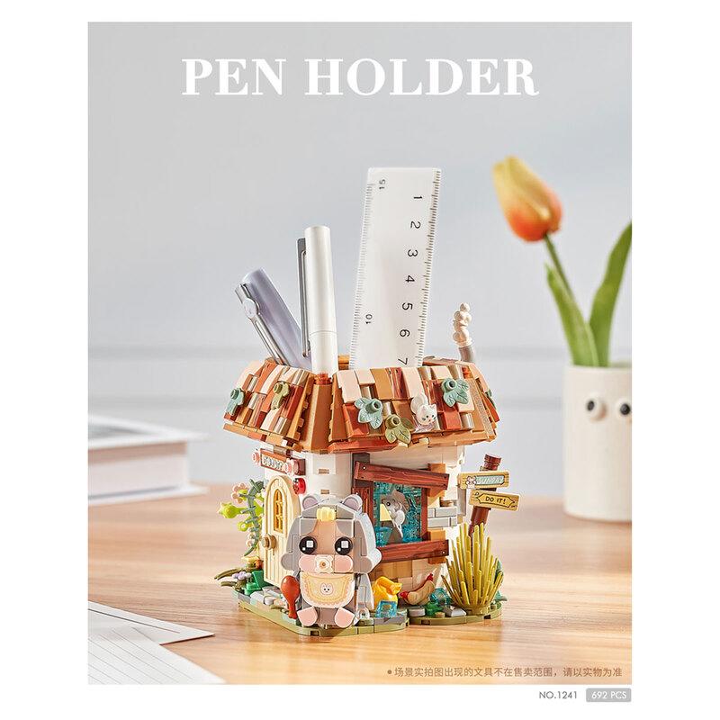 Mouse House Pen Holder | LOZ 1241 Mini Block Building Bricks Set for Ages 10+