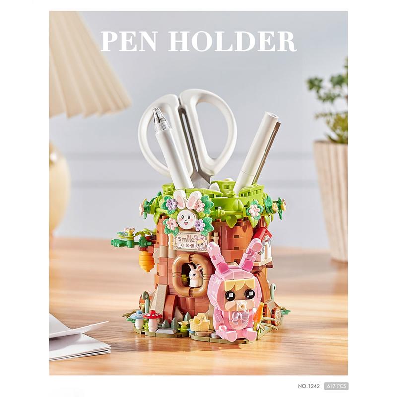 Rabbit House Pen Holder | LOZ 1242 Mini Block Building Bricks Set for Ages 10+