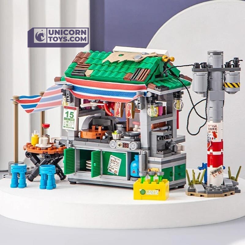 Noodle Food Stall | LOZ 1253 Building Bricks Mini Street Food Set for Ages 10+