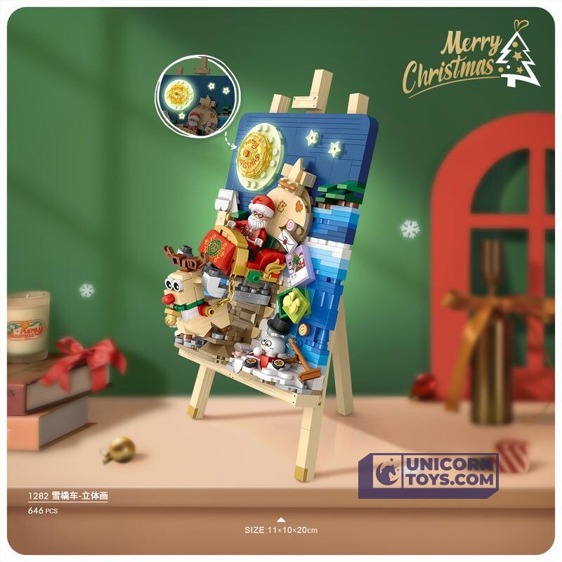 Christmas Sleigh | LOZ 1282 Mini Block Painting Set for Ages 10+