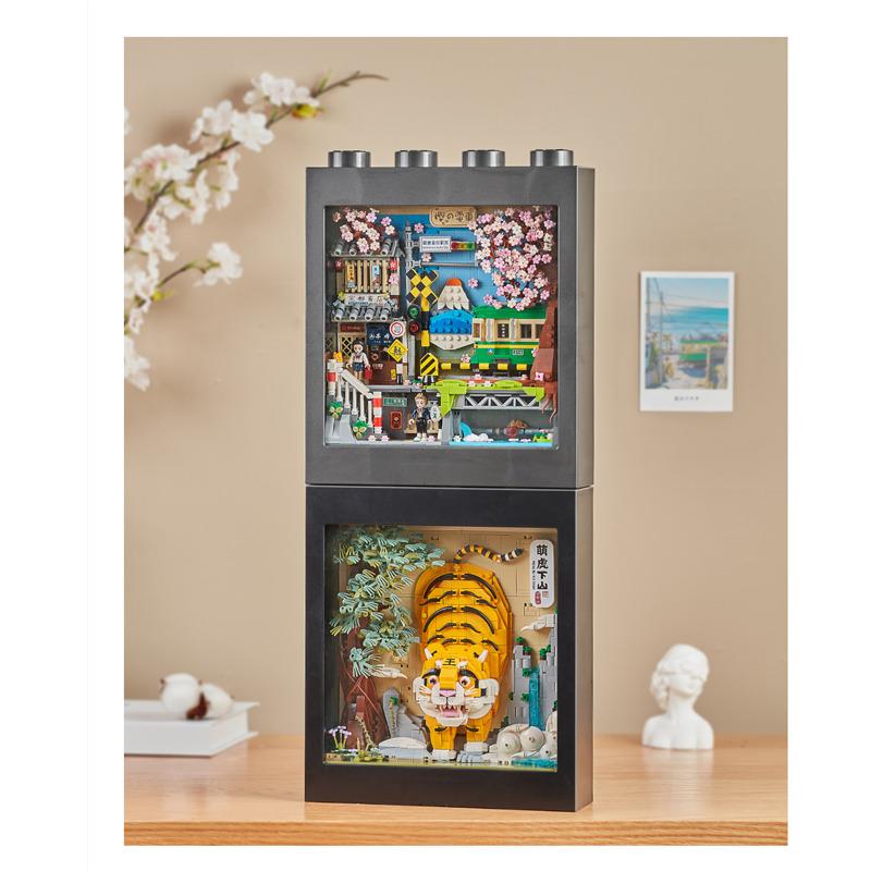 LOZ 1907 Sakura Tram Mini Block Painting Photo Frame Set for Ages