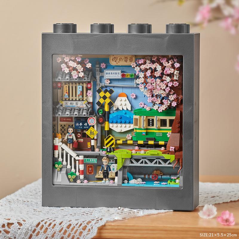 Sakura Tram | LOZ 1907 Mini Block Painting Photo Frame Set for Ages 10+