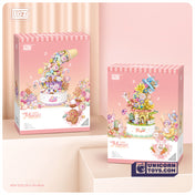 Flower music box with button cell | LOZ1954 Mini Block Building Set for Ages 14+