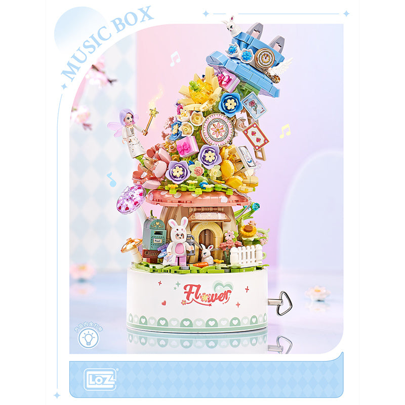 Flower Music Box | LOZ1954 Mini Block Building Set for Ages 14+