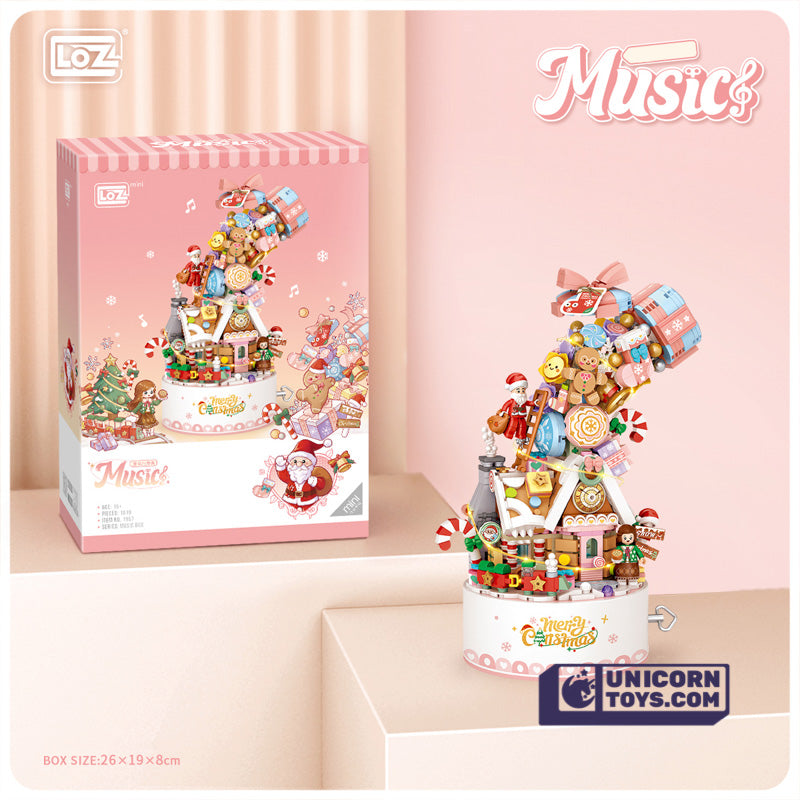 Christmas Music Box with button cell | LOZ1957 Mini Block Building Set for Ages 14+
