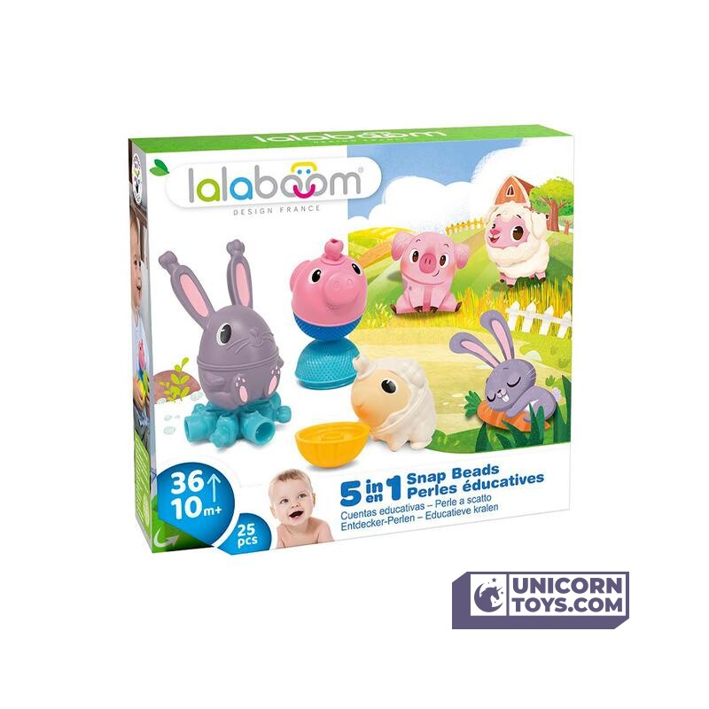 Lalaboom Gift Set of Farm Animal Educational Beads BL321 | Evolving Educational Toys for Babies and Children