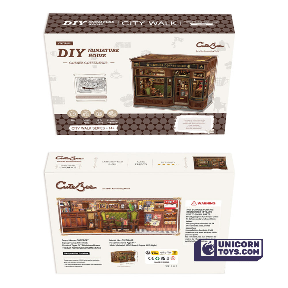 Corner Coffee Shop | CuteBee CWGB402 DIY Miniature House Kit