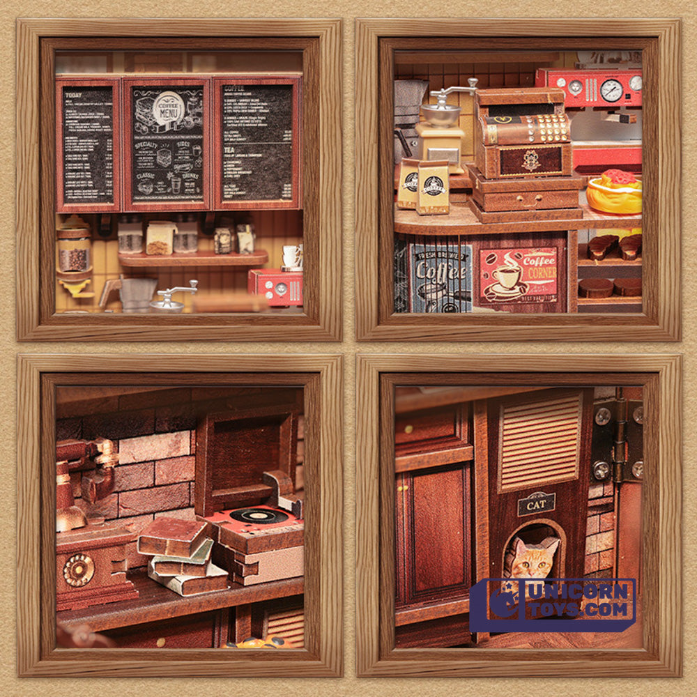 Corner Coffee Shop | CuteBee CWGB402 DIY Miniature House Kit