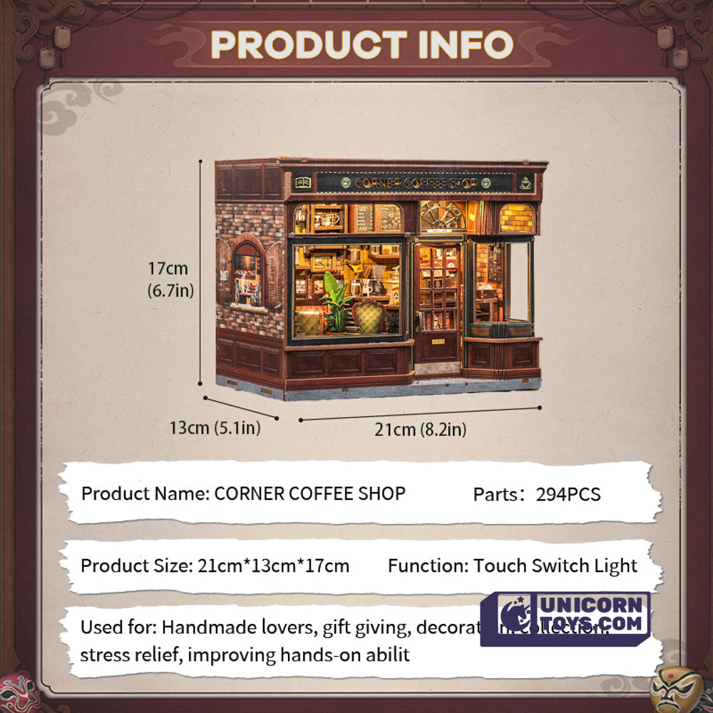 Corner Coffee Shop | CuteBee CWGB402 DIY Miniature House Kit