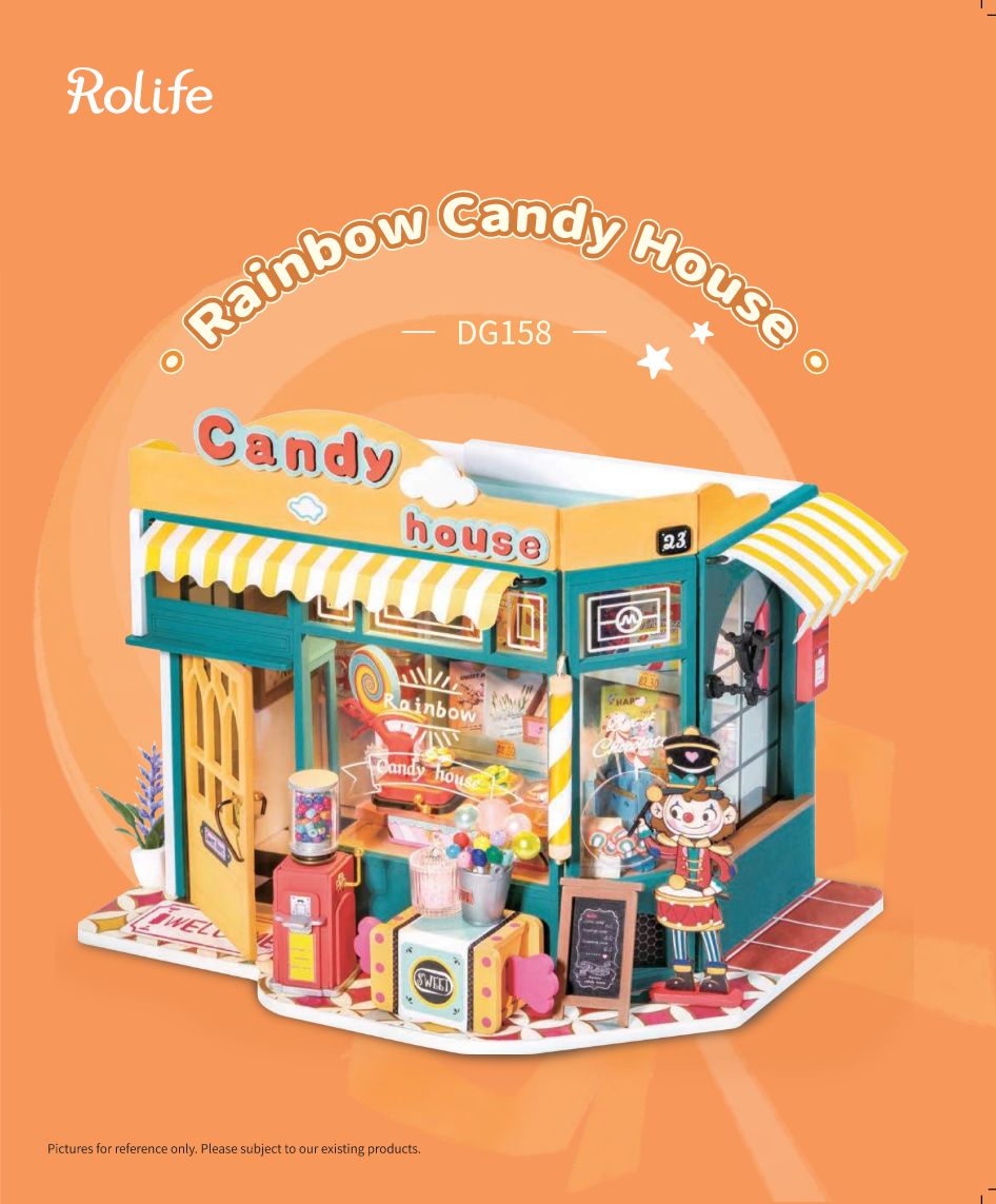 DG158 - Rainbow Candy House | Robotime Rolife Miniatures Kit Manual