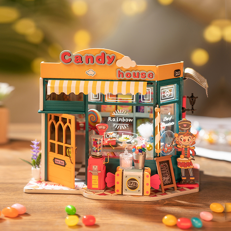 Rainbow Candy House | Robotime DG158 DIY Dollhouse Miniatures Kit