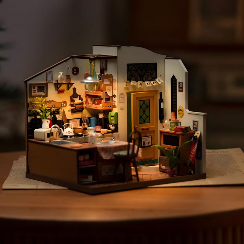 Cozy Kitchen | Robotime DG159 DIY Dollhouse Miniatures Kit