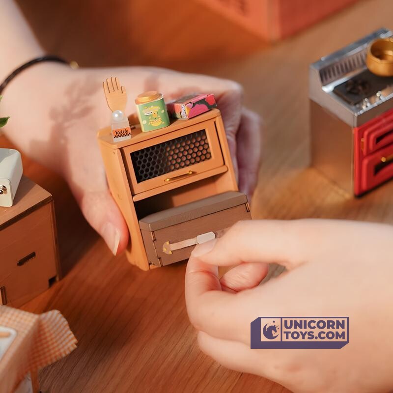 Cozy Kitchen | Robotime DG159 DIY Dollhouse Miniatures Kit