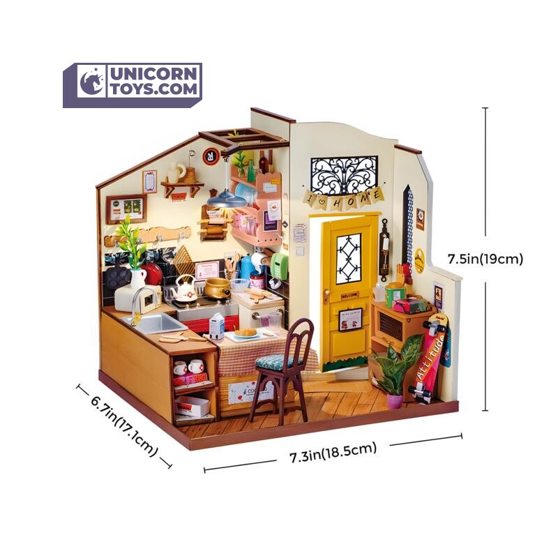 Cozy Kitchen | Robotime DG159 DIY Dollhouse Miniatures Kit