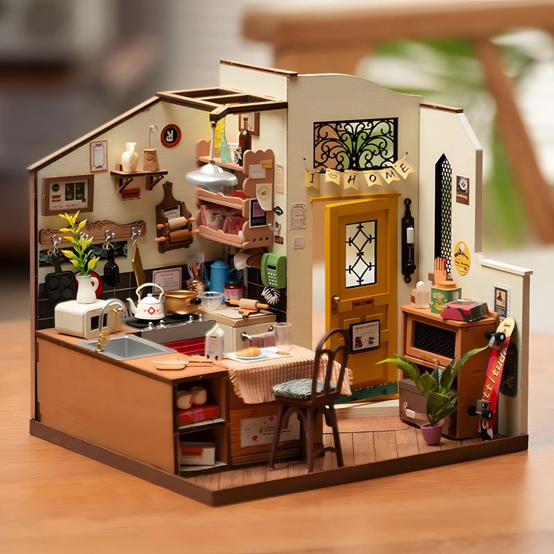 Cozy Kitchen | Robotime DG159 DIY Dollhouse Miniatures Kit