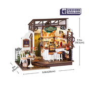 Slow Life Café | Robotime DG162 DIY Dollhouse Miniatures Kit