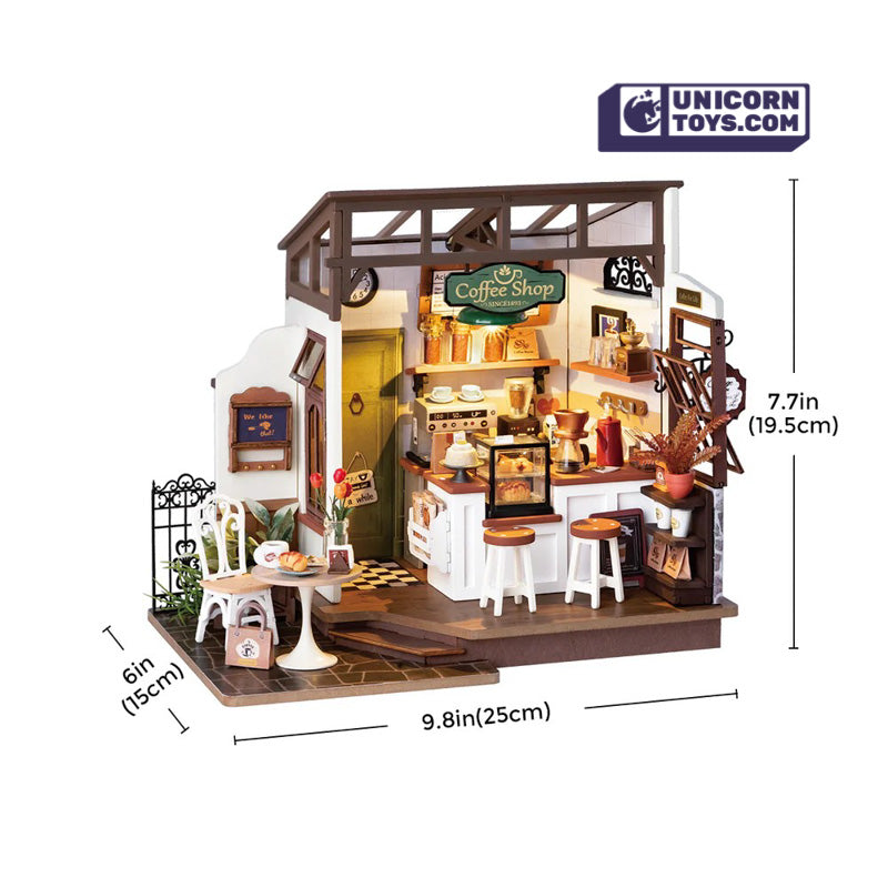Slow Life Café | Robotime DG162 DIY Dollhouse Miniatures Kit