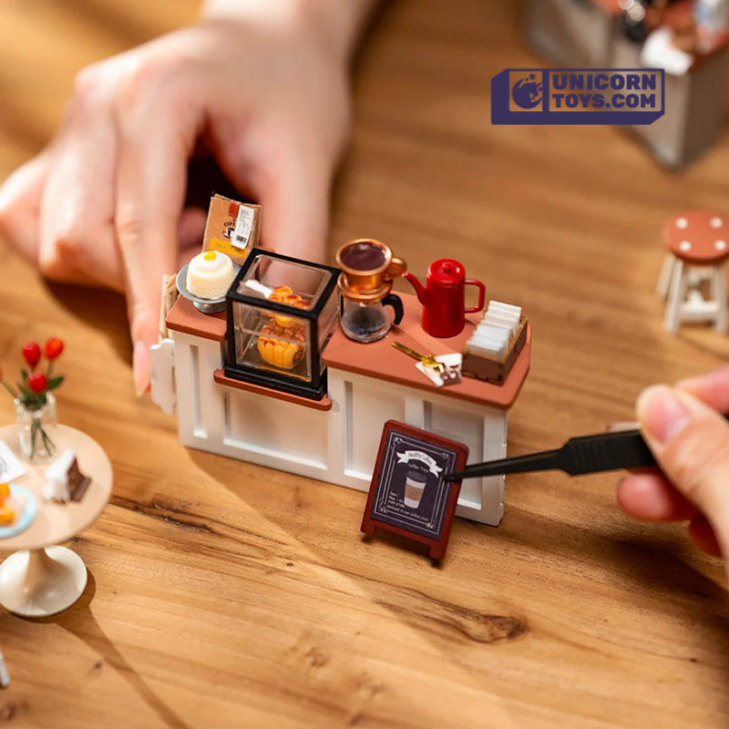 Slow Life Café | Robotime DG162 DIY Dollhouse Miniatures Kit